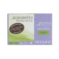 Fabriano Artistico Extra White Watercolor Block, 140 lb./300 gsm, Rough, 25 Sheets, 5" x 7"