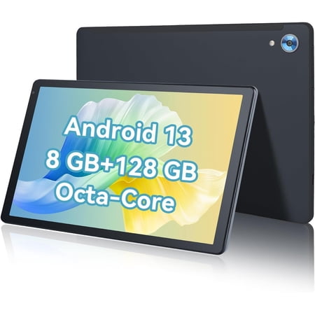 10.1 inch Octa-Core Android 13 Tablet 8GB RAM 128GB ROM,Dual Camera, Bluetooth