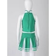 thumbnail image 6 of JanJean Kids Girls Cheer leader Costume Cheerleading Uniform Outfit Shell Tank Top with Pleated Skirt Green 6, 6 of 7