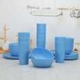 thumbnail image 2 of Mainstays 30-Piece Blue Etched Easter Egg Plastic Dinnerware Set, Includes 10 Plates, 10 Bowls, 10 Tumblers, 2 of 17
