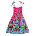 thumbnail image 7 of Lovebay Child Kids Girls Strap Dress Floral Sundress with necklace 2-10Y, 7 of 7