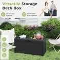 thumbnail image 5 of SOPTY Deck Box, 32 Gallon Resin Indoor and Outdoor Storage Boxes Waterproof for Garden Tools, Pool Accessories Storage Bench, Patio Furniture and Cushions with Lockable Lid-60 Gallon Rattan-Black, 5 of 15