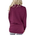 thumbnail image 3 of Diufon Fall Tops for Women Round Neck Long Sleeve Blouses Casual Solid Color Tunics with Pockets, 3 of 5