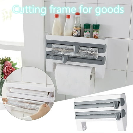 

Deal of The Day Dvkptbk Kitchen Multifunctional Storage Rack With Cutter Cling Film Storage Rack