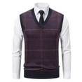 thumbnail image 4 of Dxzfnsa Mens V-Neck Knitted Sweater Sleeveless Pullover Knitwear Vest Solid Plain Loose Fit All Match Sweater Tops Vest for Men L-2XL, 4 of 9
