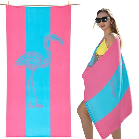 Toalla de Playa Oversized de Microfibra cabanana 70x35 cm Flamenco Rosa