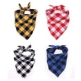 thumbnail image 1 of 4 pañuelos para perros a cuadros, bufanda triangular reversible para mascotas para niños y niñas, tela duradera de primera calidad, pañuelo para perros pequeños, medianos, grandes y extragrandesLargo Jormftte CPB-US-ZMR06-4, 1 of 5