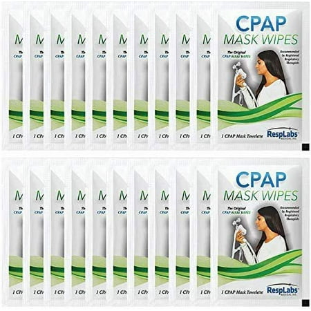 Cpap Mask Cleaning Wipes - Unscented, Alcohol-Free Cleaner For All Masks, Cushions, Supplies - 20 Individually Wrapped Wipe Pack