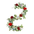 thumbnail image 4 of deevoka Artificial Peony Garland Floral Garland Flower Arrangement Greenery Garland Rose Peony Vine for Wedding Home Party Decoration Red, 4 of 9