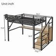 thumbnail image 3 of Mirightone Full Size Loft Bed with Stairs, Metal Loft Bed Frame with Storage,Under-Bed Desk, Wardrobe Heavy-Duty Gaming loft bed with built-in Light & Charging Station for Adults, Teens, 3 of 9