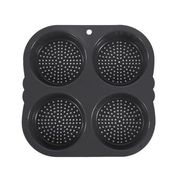 4 Holes Hamburger Bun Maker Food-Grade Silicone Hamburger Bun Pan Suitable for Home and Commercial Use Dishwasher Safe
