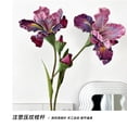 thumbnail image 5 of Nvzi Purple iris artificial flower -5 pieces, 18 inches long, home decoration flower, fake iris flower wedding arch bride bouquet, office kitchen dining table center decoration, 5 of 5