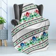 thumbnail image 4 of Polish Soft Flannel Fleece Throw Blanket, Horizontally Arranged Polish Folk Pattern with Flowers and Bands Streaks Curves, Cozy Plush for Indoor and Outdoor Use, 50" x 70", Multicolor, by Ambesonne, 4 of 5