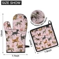 thumbnail image 6 of Dogs with Pioneer Flower Kitchen Oven Mitt and Pot Holder Sets 4 Pcs for Baking, Cooking and Grilling, Heat Resistant Up To 392 °F, 6 of 7