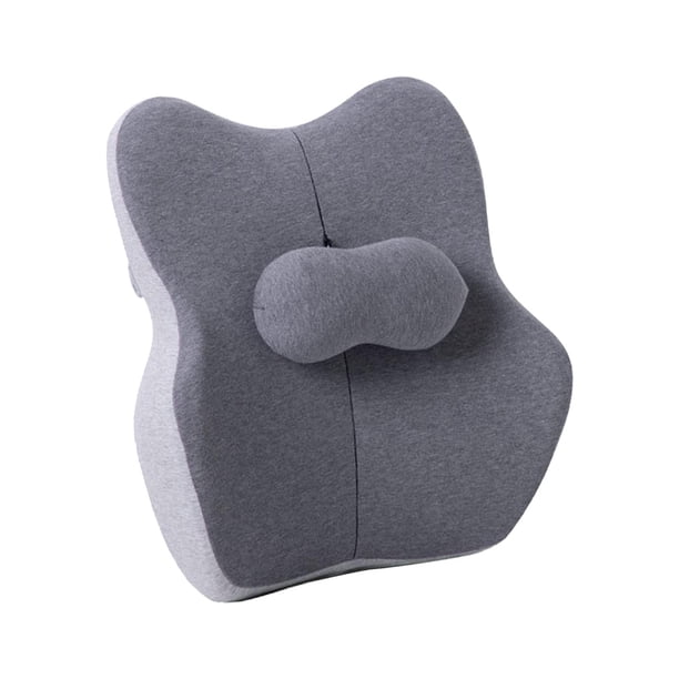 Almohada de Apoyo Lumbar para Oficina, Almohada de Cintura, Cojín de Apoyo para La Espalda Transpirable para Silla de Juegos, Silla de Oficina, Coche, Gris