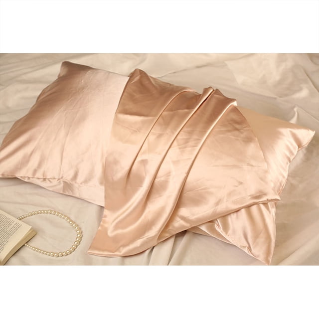 Ice Silk Pillowcase 20x30In Double Sided Solid Color Cover Design Organizer For Soft Silk Feel Reduces Facial Marks Easy Clean Hair Protection Bedroom Home Bedding Decor Pillowcases