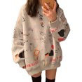 thumbnail image 1 of Camiseta con cuello redondo para mujer, camiseta con estampado de primavera y otoño, camisa suelta de manga larga xxL Speravity AP000111-04B, 1 of 7
