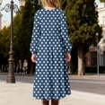 thumbnail image 6 of HAOTAGS Dresses&nbsp;for&nbsp;Girls, Lightweight Long-Sleeve Printed Casual Dress Navy 10-11Years, 6 of 6