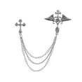thumbnail image 2 of hengtong 2xAngel Wing Brooch Jewelry Tassel Chain Pin Lapel Pins Badges Rhinestone Argent 2 Pcs, 2 of 9