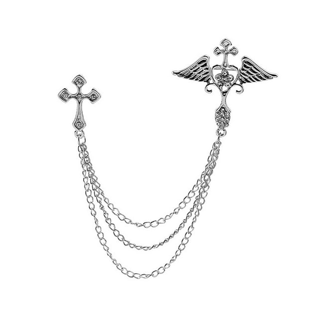 Broche de ángel, cadena de joyería, broche , insignias, Pin de solapa, colgante de regalo Argén Zulema Broche de cadena