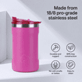 thumbnail image 2 of Ozark Trail 16oz Ceramic Lined Stainless Steel Can Tumbler with 2-in-1 Lid,Pink, 2 of 16