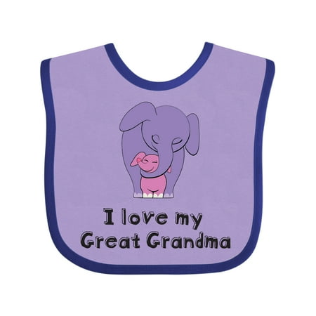 

Inktastic I Love My Great Grandma Elephant Gift Baby Girl Bib