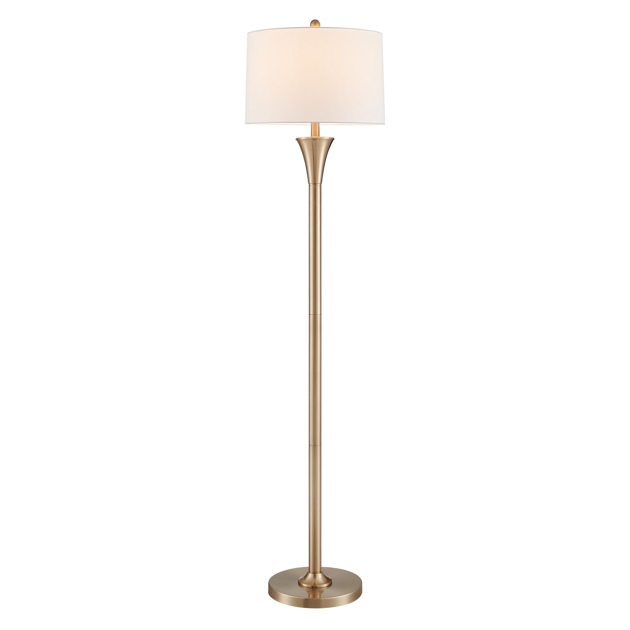 KAWOTI 66'' Champagne Standing Floor Lamp with Drum Shade for Living Room Bedroom Office