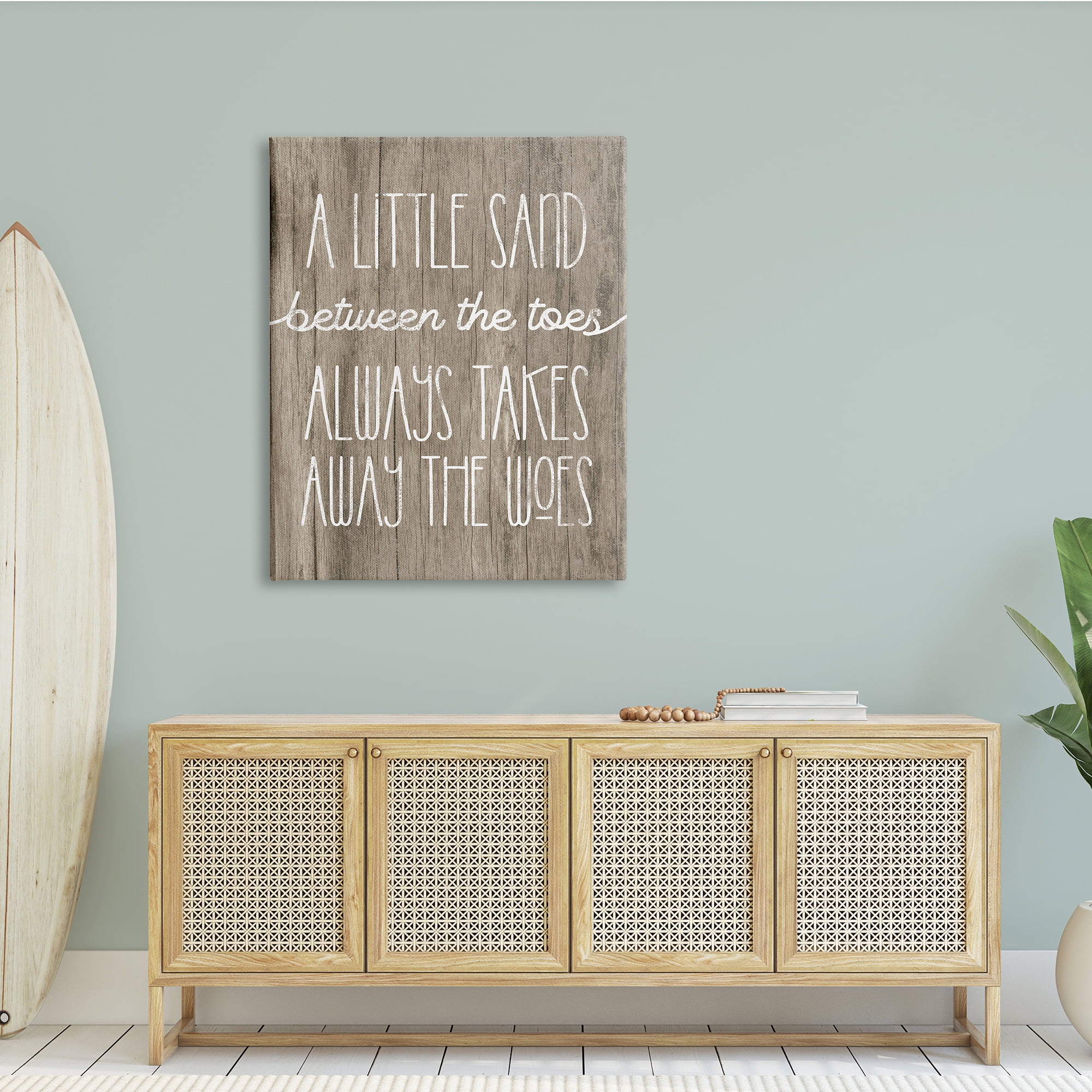 Stupell Industries Sand Between Toes Takes Away Woes Nautical Phrase, 36 x 48, Design by Daphne Polselli