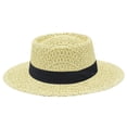 thumbnail image 4 of Womens Beach Hat Women Elegant Hollow Out Structured Boater Sun Hat Outdoor Casual Khaki One Size, 4 of 5