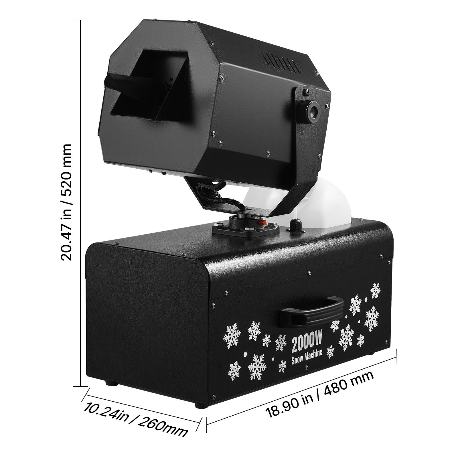 Snow Machine, 2000W 90°Shaking Head Snow Maker By Wireless/Wired Remote Control, High Output Snowmaking Machine Coverage Up To 25 M² With 5l Tank For Christmas Wedding Parties