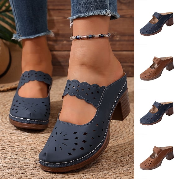 Zedker Women's Classic Comfort Mary Jane Flats Casual Versatile Mesh Breathable Lightweight Comfortable Shoes Spring Summer Wedges Shoes Brown 36