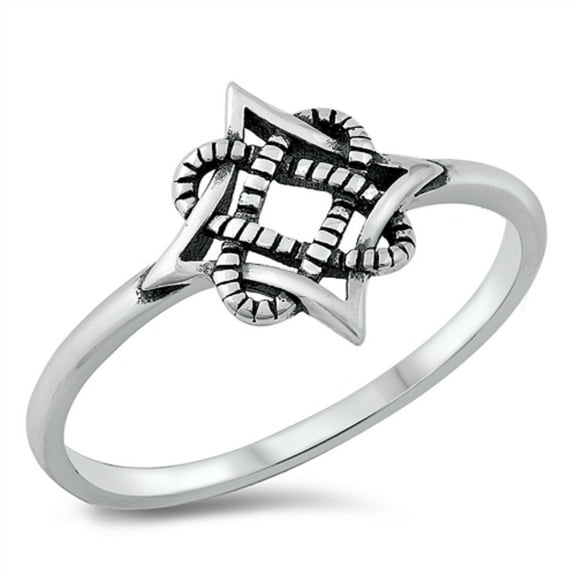 Sterling Silver Knotted Design Ring Size 6