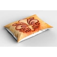 thumbnail image 2 of Ambesonne Orange Pillow Sham 2 Pack, Floral Royal France, 36"x20", Orange, 2 of 3