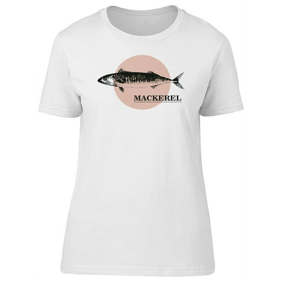 Cool Mackerel Fish Sketch T-Shirt Women -Image by Shutterstock, Female XX-Large