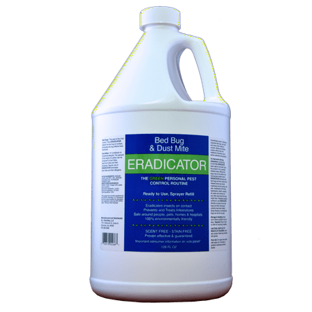 ERADICATOR for Bed Bug and Dust Mite Control / 128 Oz Natural, Non-Toxic Bug Killer / 1 Gallon Ready to Use Refill for Spray