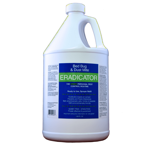 ERADICATOR for Bed Bug and Dust Mite Control / 128 Oz Natural, Non-Toxic Bug Killer / 1 Gallon Ready to Use Refill for Spray Bottles