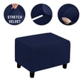 thumbnail image 4 of Yingyy Repose-Pieds Housse Extensible Velours Anti-Poussière Accessoires Velours Extensible Salon Flexible Bleu, 4 of 5