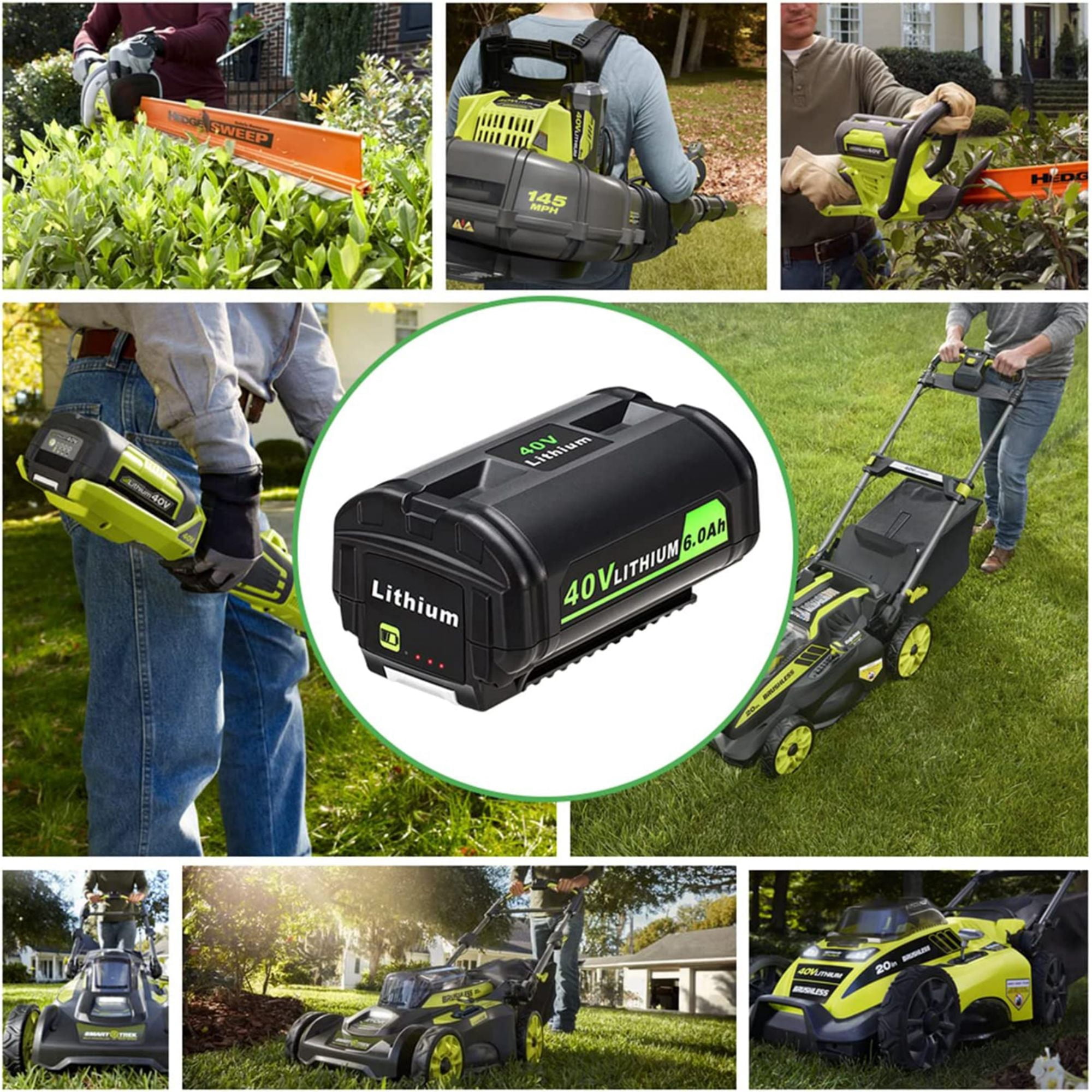 40V 6.0Ah Lithium Battery for Ryobi 40 Volt OP4026 OP40602 OP4050A OP4040 Power Tools