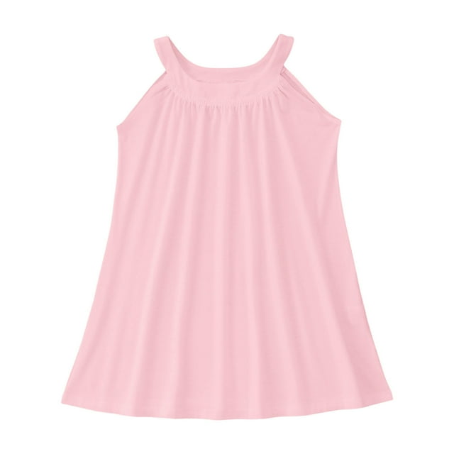 MIASHUI Robe d'Été Sans Manches pour Filles, Style Décontracté pour Jouer et Nager en Plein Air, Rose, 11-12 Ans