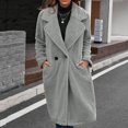 thumbnail image 2 of LYXSSBYX Womens Long Sleeve Dress Women Fashion Winter Warm Solid Button Lengthened Plush Long Sleeve Outwear, 2 of 9