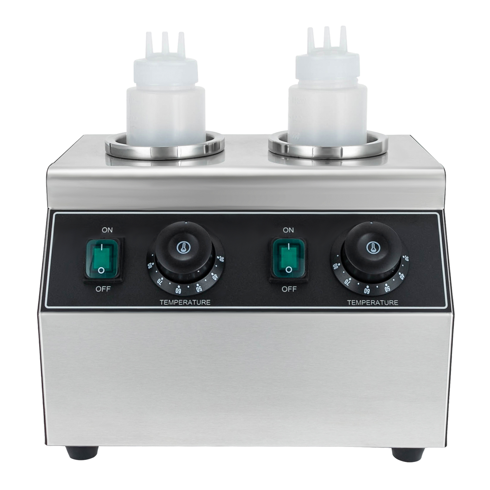 Vintoro 400W 110V Electric Sauce Bottle Warmer, 0.72Qt Hot Chocolate Warmer, Dual-Tank, Free Standing