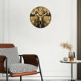 thumbnail image 3 of Personalized Wall Clock Non-Ticking Silent Clocks Battery Operated Round Clocks Decorative for Bathroom,Office-Oil Painting Of Moose With Large Antlers(16inch), 3 of 4