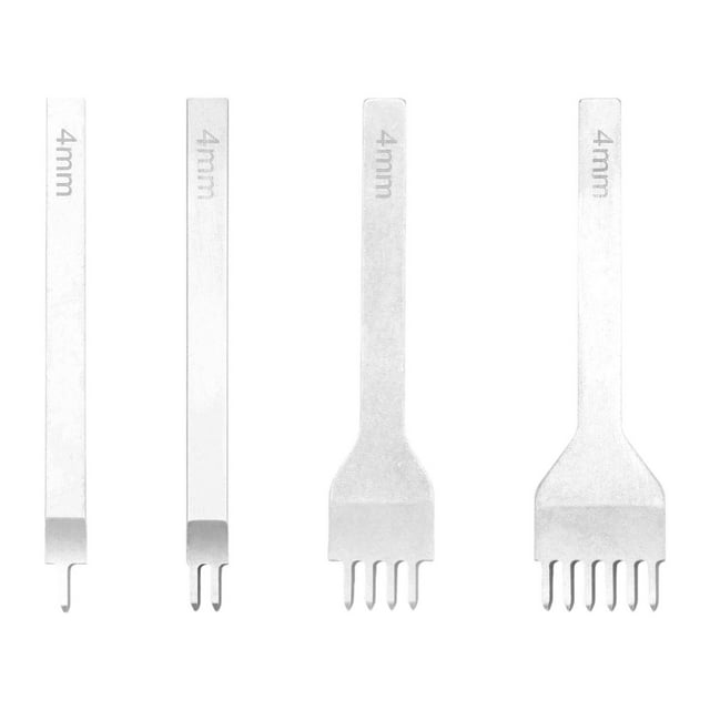 Punchos de costura de cuero 4x 1 2 4 6 herramientas de punta de punta de acero inoxidable suministros de bricolaje portátiles prácticos cosidas para 4 mm