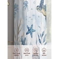 thumbnail image 6 of Marine Life Sheer Curtains 108 Inch Long 2 Panels, Blue Ocean Turtle Coral Starfish Seashell Coastal Light Filtering Rod Pocket Curtains, Sheer Voile Drapes for Living Room Bedroom, 52"x108", 6 of 8