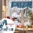 thumbnail image 5 of Winter Snowflakes Tie Up Valances Curtain, Christmas Navy Background Farm Adjustable Rod Pocket Short Window Treatment Tie Up Curtains Valances for Kitchen Living Room Bathroom 54x18 Inches, 5 of 9