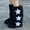 Black, variant on Women's Faux Fur Boots Winter Comfy Plush Warm Snow Boot Comfortable Furry Knee-High Boots Fuzzy Outdoor Star Printed Flat Shoes Black 41