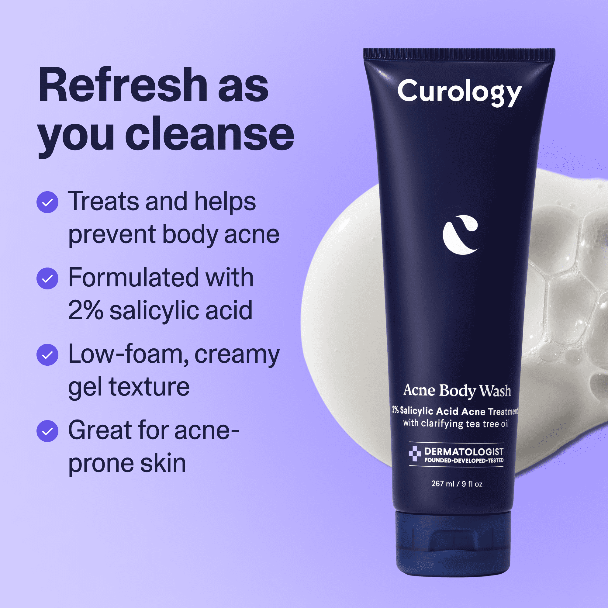 Curology Acne Body Wash with Salicylic Acid, 9 oz