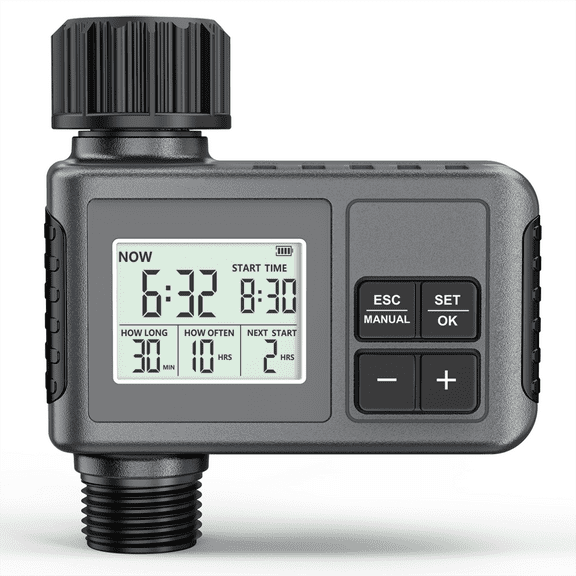 INSOMA Programmable Garden Hose Timer with Rain Delay - Automatic Sprinkler Timer for Lawns, Gardens, and Drip Irrigation Systems, Water-Saving Outdoor Faucet Timer with Large LCD Display