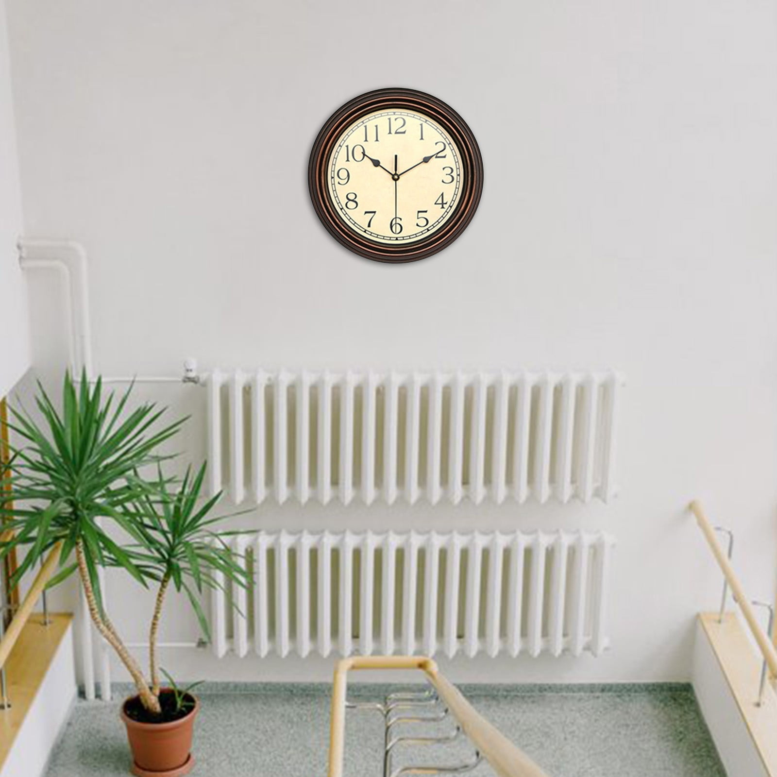 NEW! In Stock! Vintage Retro Wall Clocks Countryside Style Dusknt Retro Silent Non Ticking Round Classic Clock Quartz Decorative Battery Operated Wall Clock for Living Room Kitchen Home 12 Inch