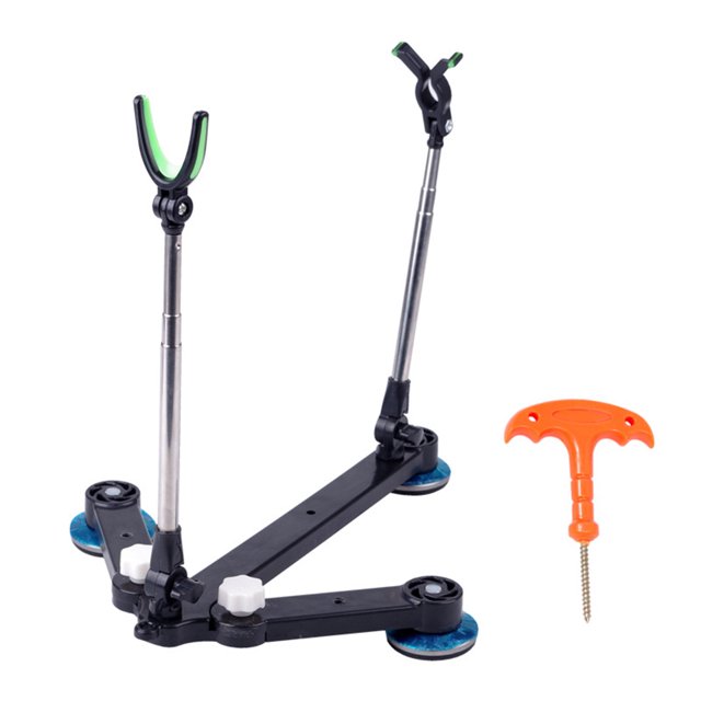 Soporte de soporte de caña de pescar en hielo de balsa Soporte de soporte de caña de pescar de metal con luz Hugtrwg Para estrenar
